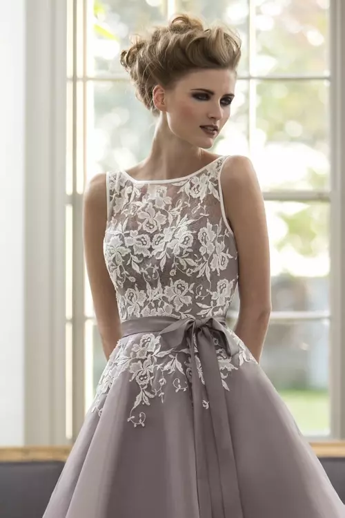 M570 Vintage Style Short Lace Bridesmaids Dress True Bridesmaids